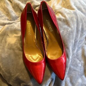 J.Renee Red Patent Heels Size 7M Pointed Toe